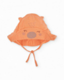 Newborn woven hat with adjustable tie ribbon