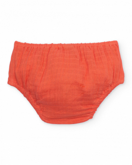 Newborn woven dress with little strawberry design