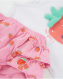 Knitted newborn set with back ruffle