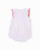 Knitted newborn romper with fruit print