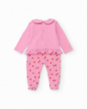 Knitted newborn romper with raised appliqués