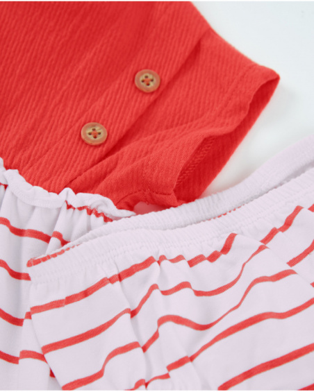 Knitted newborn dress with strawberry pocket