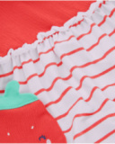 Knitted newborn dress with strawberry pocket