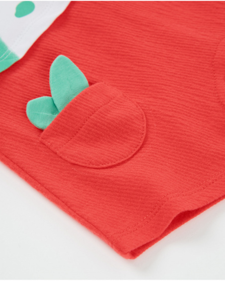 Knitted newborn romper with large fruit print