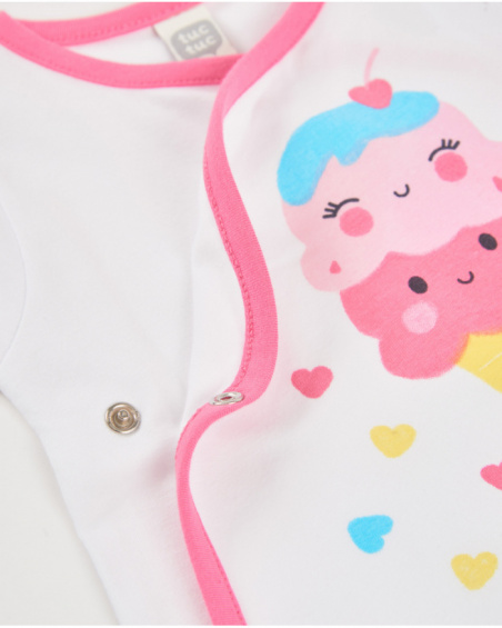 Knitted newborn romper with ice cream design