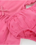 Newborn woven dress with delicate embroidery