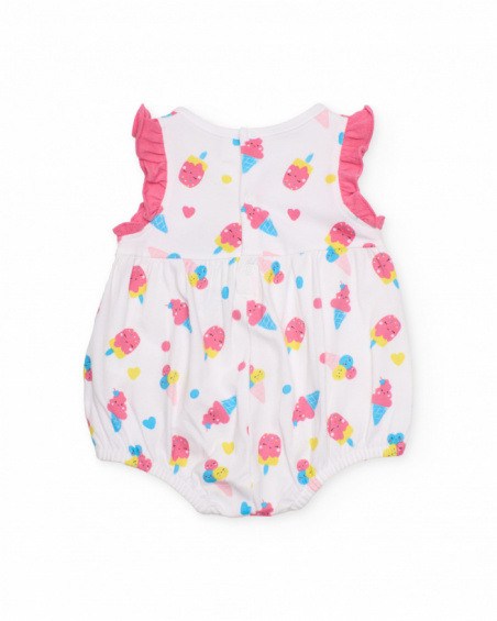 Knitted newborn romper with ice cream print