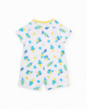 Knitted newborn romper with front pocket