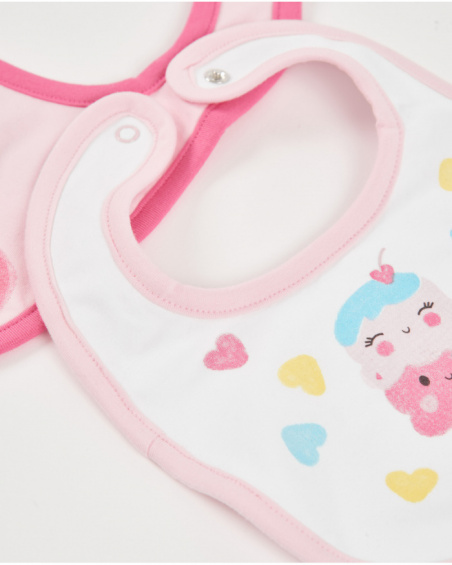 Newborn knitted bib pack with ice cream print