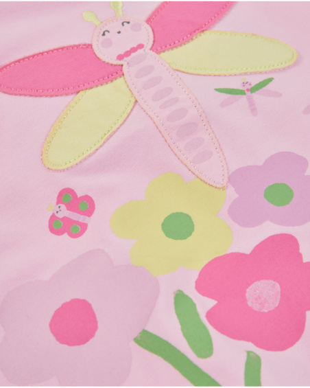 Knitted newborn dress with dragonfly design