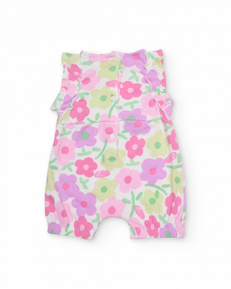 Knitted newborn romper with ruffles