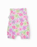 Knitted newborn romper with ruffles