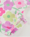 Knitted newborn romper with ruffles