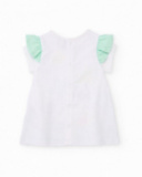 Knitted newborn dress with little puppy print