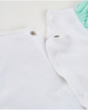 Knitted newborn dress with little puppy print