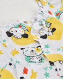 Knitted newborn romper with ruffle sleeves