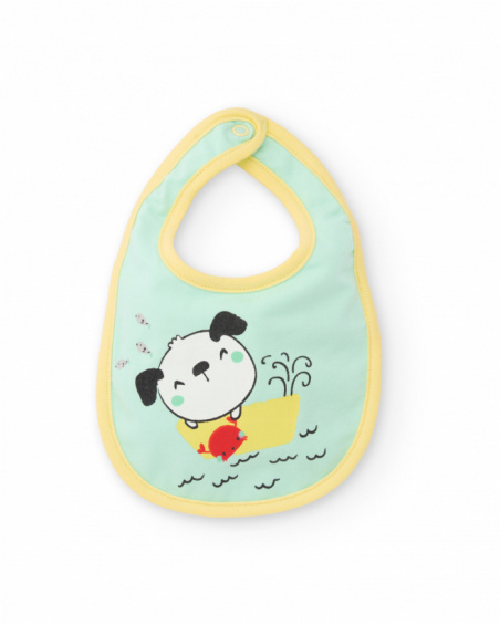 Newborn knitted bib set with snap closure