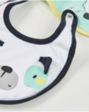 Newborn knitted bib set with snap closure