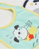 Newborn knitted bib set with snap closure