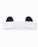 Knitted newborn headband with raised appliqués