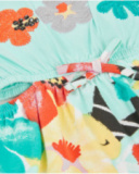 Girls’ knitted dress with embroidered flowers