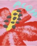 Girls’ knitted T-shirt with a large floral print