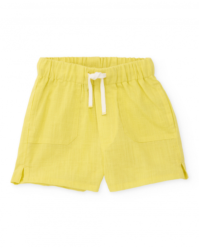 Boys’ woven bermuda shorts with elasticated waist