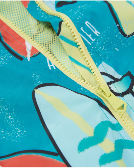 Boys’ woven jacket with surfboard print