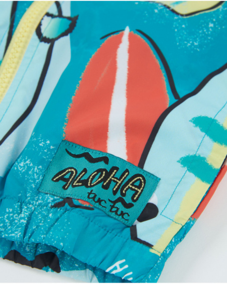 Boys’ woven jacket with surfboard print