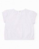 Girls’ knitted T-shirt with raised flower