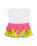 Girls’ knitted dress with ruffle at the waist