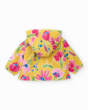 Girls’ woven jacket with floral motifs