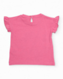 Girls’ knitted T-shirt with lemonade motif