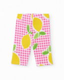 Girls’ knitted leggings with gingham background
