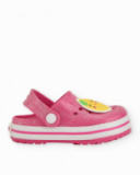 Girls’ woven clogs with shiny finish
