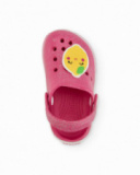 Girls’ woven clogs with shiny finish