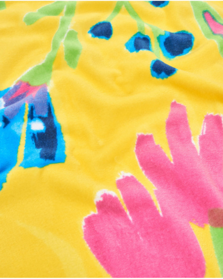 Girls’ knitted towel with floral print