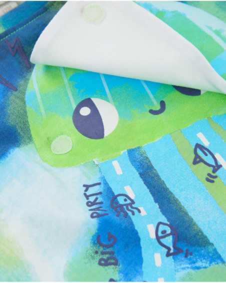 Boys’ knitted T-shirt with watercolour-effect print