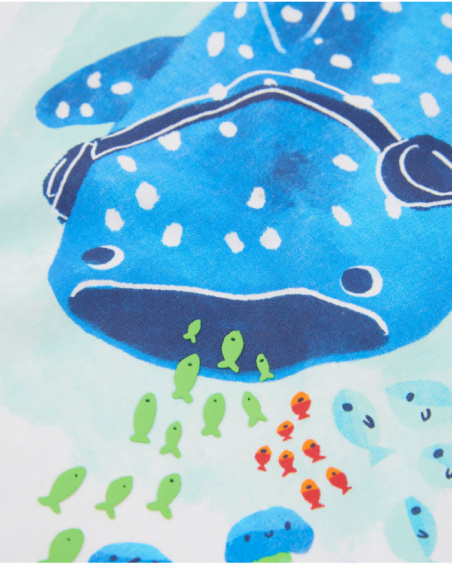 Boys’ knitted T-shirt with large fish design