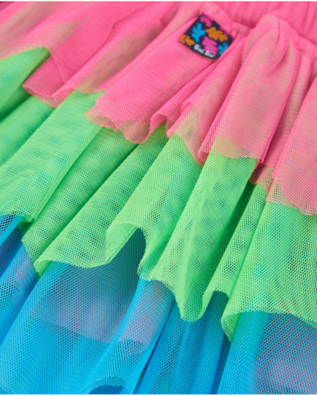 Girls’ woven skirt with tulle layers