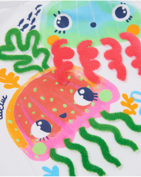 Girls’ knitted T-shirt with ocean-themed details