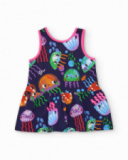 Girls’ knitted dress with contrast trims