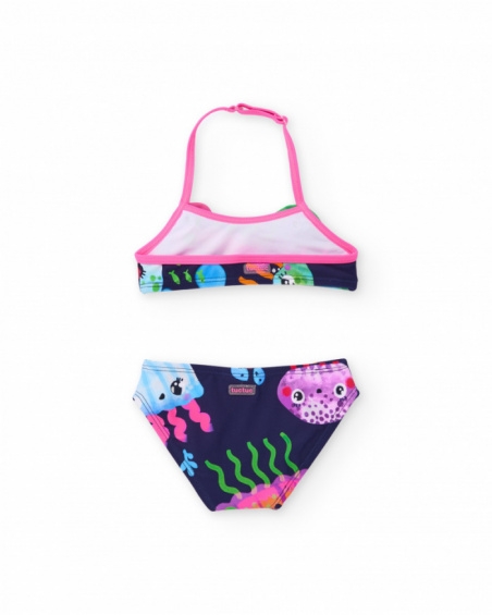 Girls’ knitted bikini with applied flowers