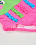 Girls’ knitted swimsuit with gathered straps