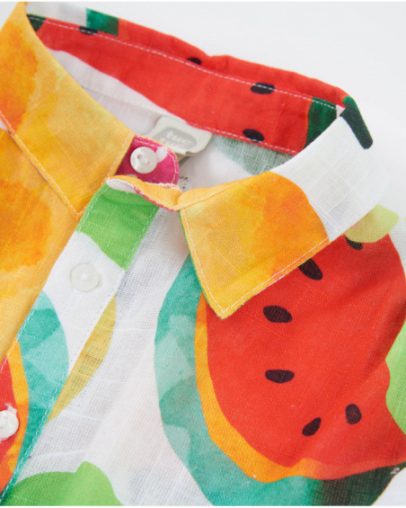 Girls’ woven cropped shirt