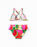 Girls’ knitted bikini with padded fruits