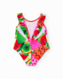 Girls’ knitted swimsuit with ruffles on the straps