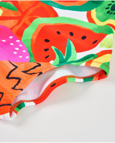 Girls’ knitted swimsuit with ruffles on the straps