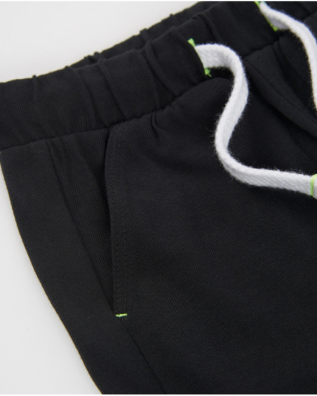 Boys’ knitted bermuda shorts with contrasting drawstring