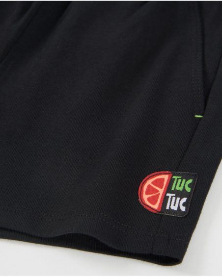 Boys’ knitted bermuda shorts with contrasting drawstring